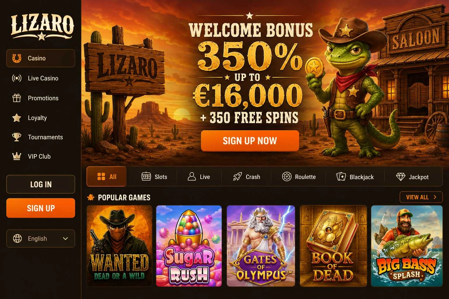 Lizaro – western-themed non GamStop UK casino