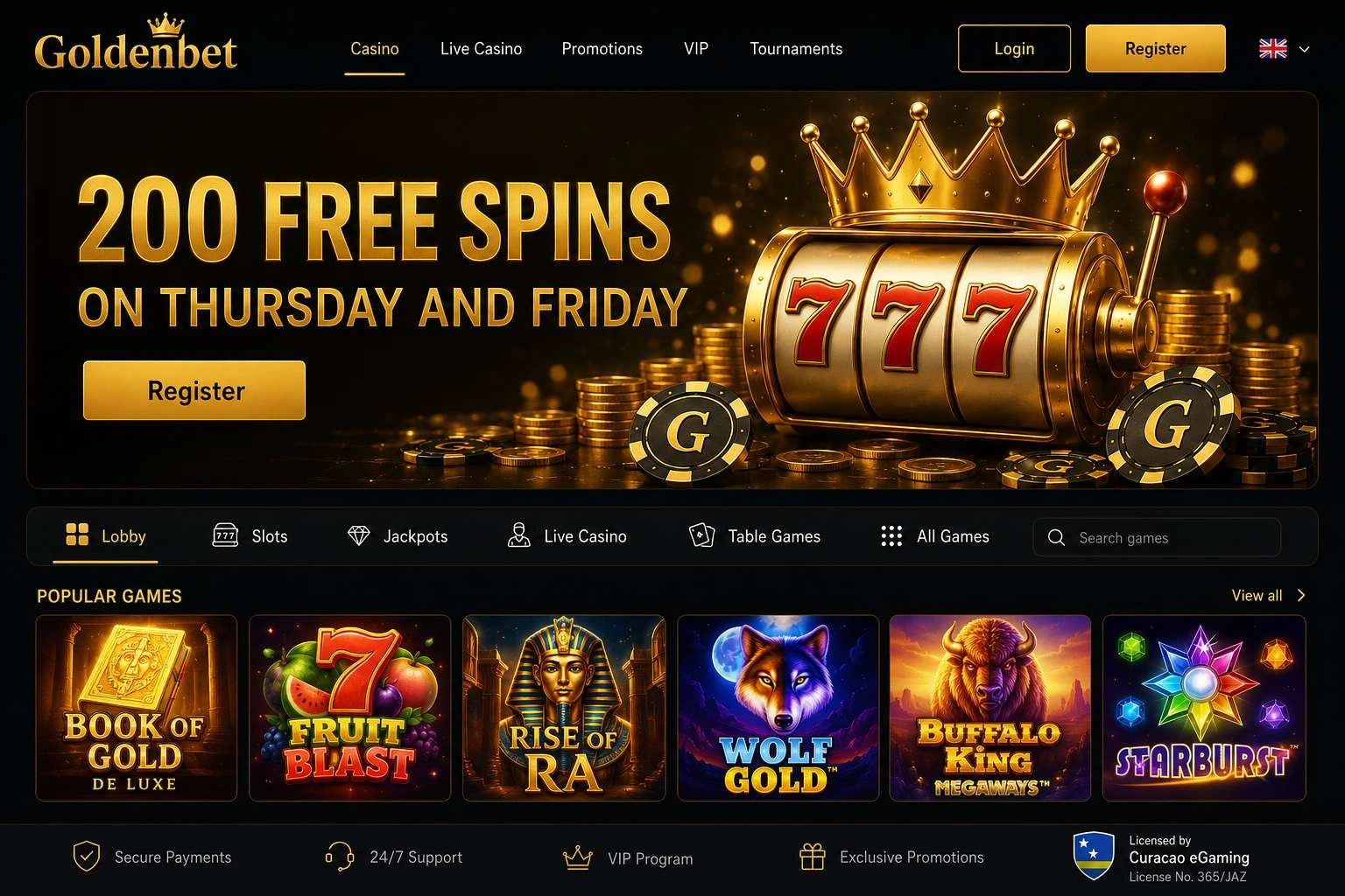 Goldenbet – non GamStop UK betting and casino together